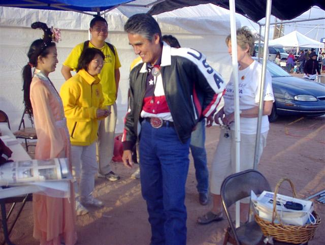 Navajo President at Falun Dafa booth