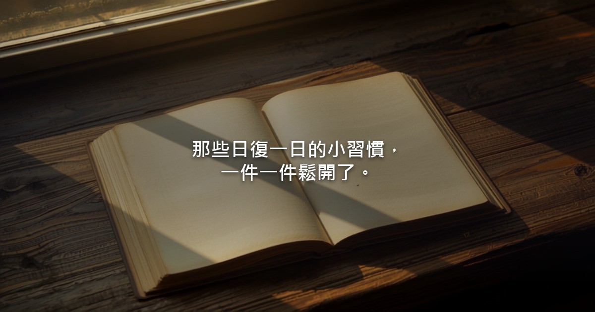 清晨的光線灑在一本翻舊的書上,書放在簡樸的桌邊,沒有人在畫面裡。