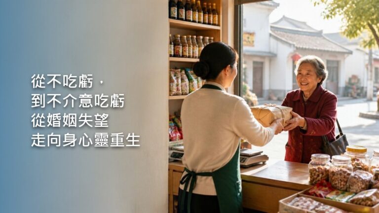 清晨的居家廚房，木桌上一壺冒著熱氣的茶和三個茶杯，一盤水果，窗台上的綠色植物映著陽光。
