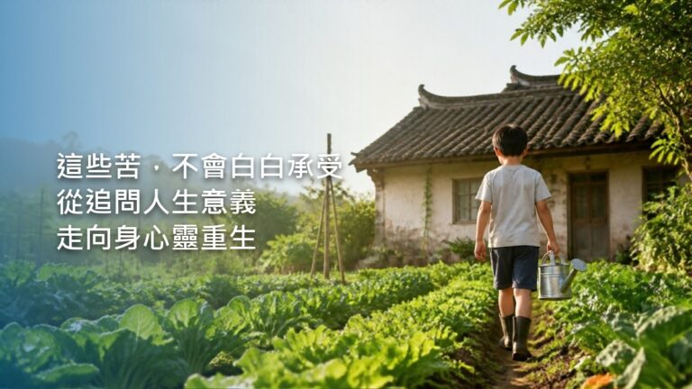 清晨的街頭，一名年輕男子背對鏡頭，肩上背著攝影包和相機，走向被陽光照亮的街道。