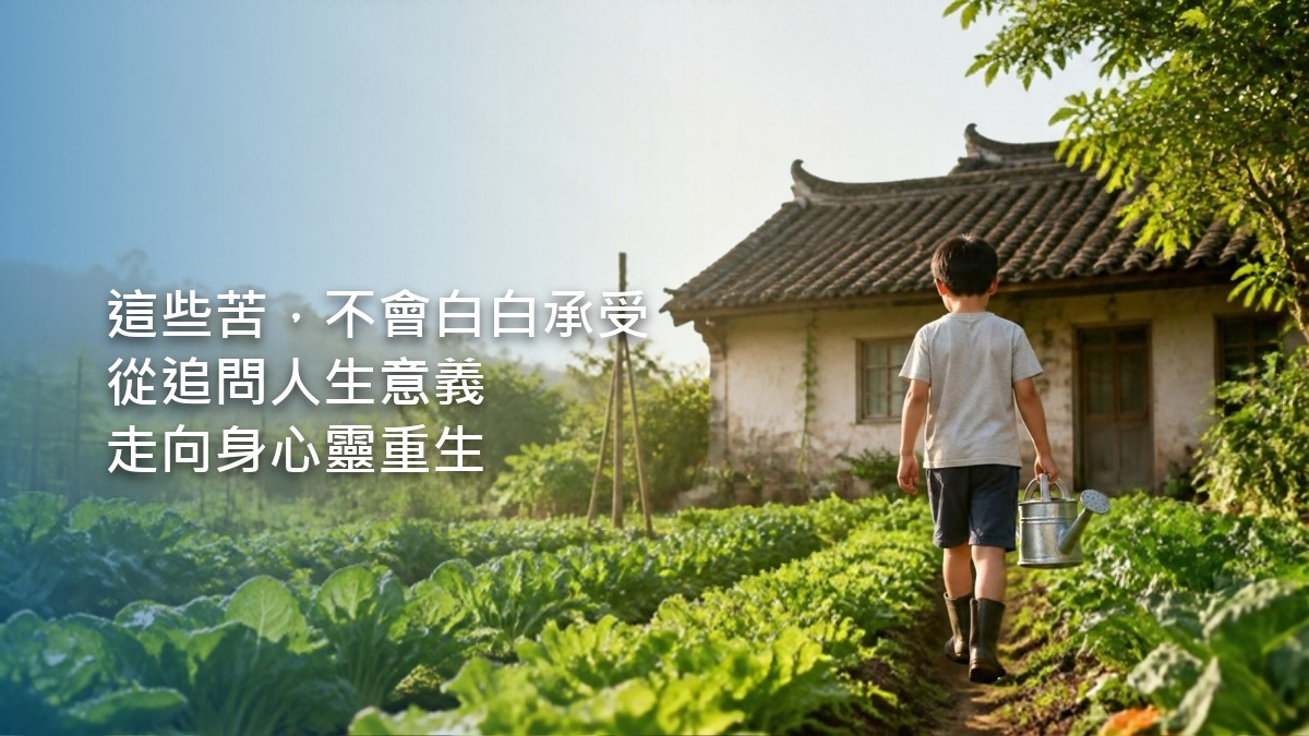 清晨的街頭，一名年輕男子背對鏡頭，肩上背著攝影包和相機，走向被陽光照亮的街道。